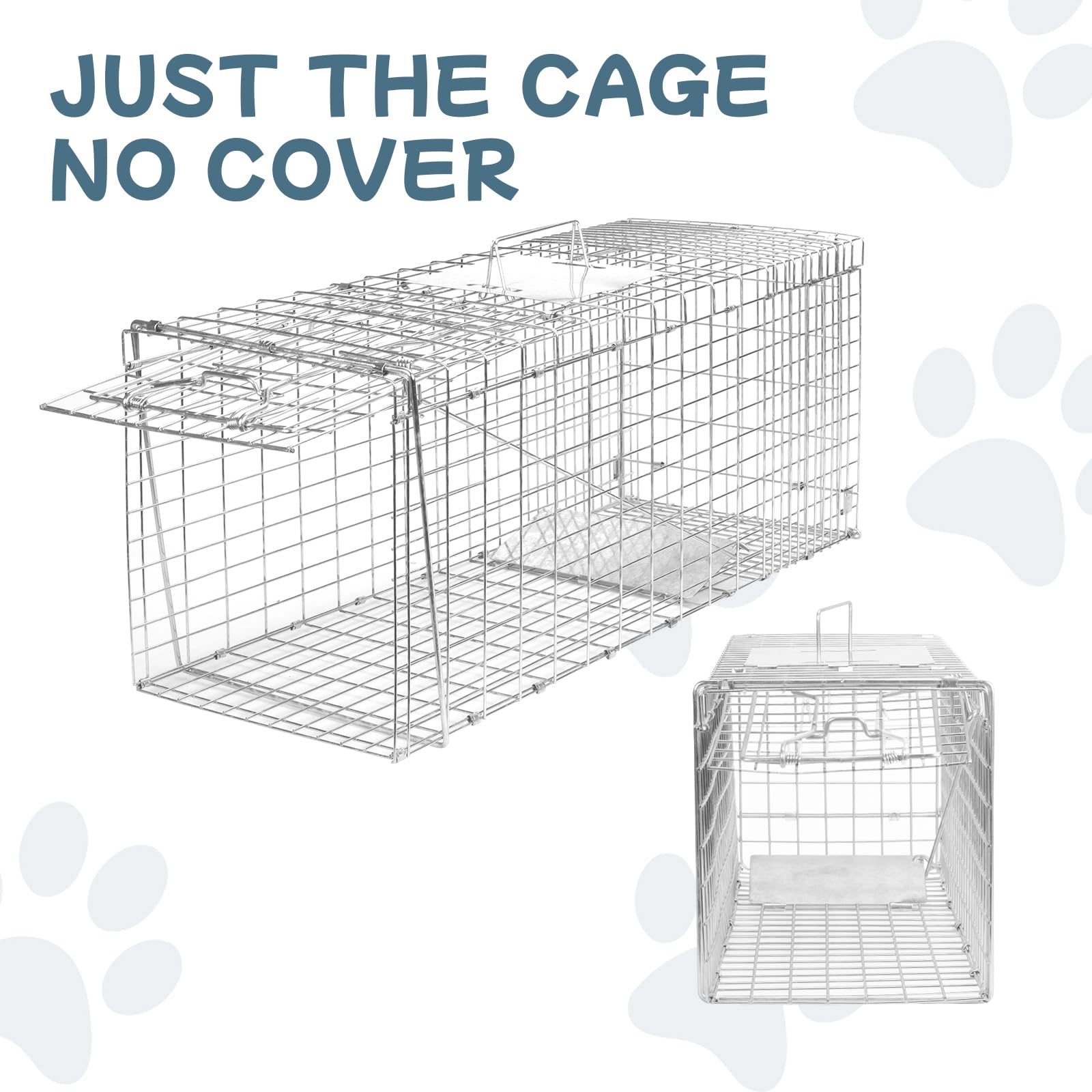 Animal Trap 32"x10"x12" Cage Trap, Heavy Duty Folding Raccoon Traps, Humane Cat Trap for Stray Cats,Rabbits,Squirrels,Outdoor Small Animal Trap,Humane Catch & Release