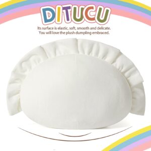 Ditucu Cute Dumpling Plush Pillow Funny Food Soup Stuffed Animals Plushies Toys Soft Hugging Gifts for Kids White 8 inch