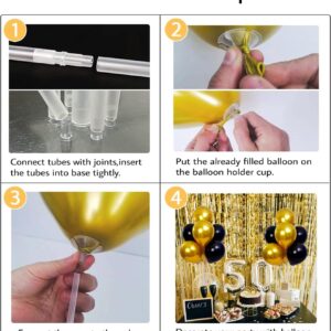 LOBUBT 10 Sets Balloon Stand Kits, Balloon Sticks Holder with Base for Table Graduation Birthday Baby Shower Party Decorations