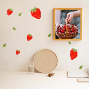 4 Pages Strawberry Stickers, Cute Strawberry Shortcake Stickers, Waterproof Removable Strawberry Wallpaper Stickers for Girl Decorations