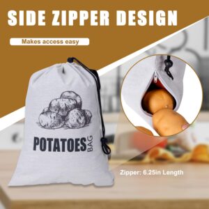 TOGETRUE Potato Onion Storage Bag, Fabric Onion and Potatoes Storage Bag, Washable Garlic Potatoes Onions Keeper with Drawstring for Pantry, 2 Pack (Potato Onion Bag)