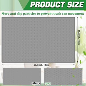 Tinideya Waterproof Trash Can Mat with Raised Edge Non Slip Under Garbage Can Mat Trash Can Pads Protective Silicone Rubber Tray for Kitchen to Avoid Spills Floor Scratches(Gray,11.8" X 18.9")