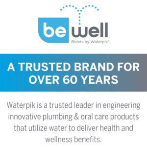 Waterpik BeWell Bidet Attachment BDT-001 Non-Electric Water Spray Angle and Adjustable Pressure, Self-Cleaning, Easy DIY Installation Toilet Seat Sprayer, White