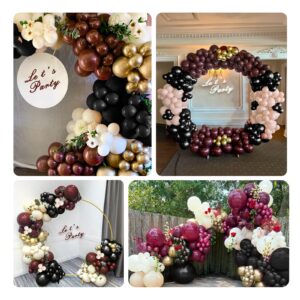 155pcs Burgundy Balloon Garland Arch Kit with Burgundy Maroon Black Metallic Gold Lvory white Balloons for Birthday Graduation Wedding Baby Shower Anniversary Valentine Party Decoration