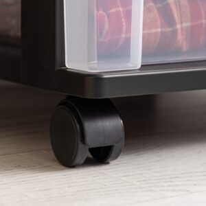 IRIS USA NC-4 Standing Storage Drawers, Black