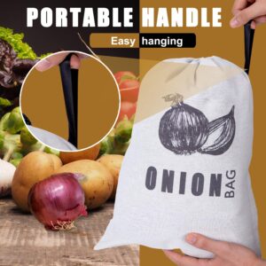 TOGETRUE Potato Onion Storage Bag, Fabric Onion and Potatoes Storage Bag, Washable Garlic Potatoes Onions Keeper with Drawstring for Pantry, 2 Pack (Potato Onion Bag)