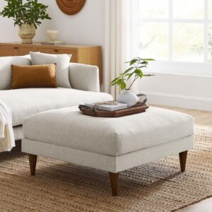 Modway EEI-6481-HEI Zoya Down Filled Overstuffed Ottoman, Ivory Fabric