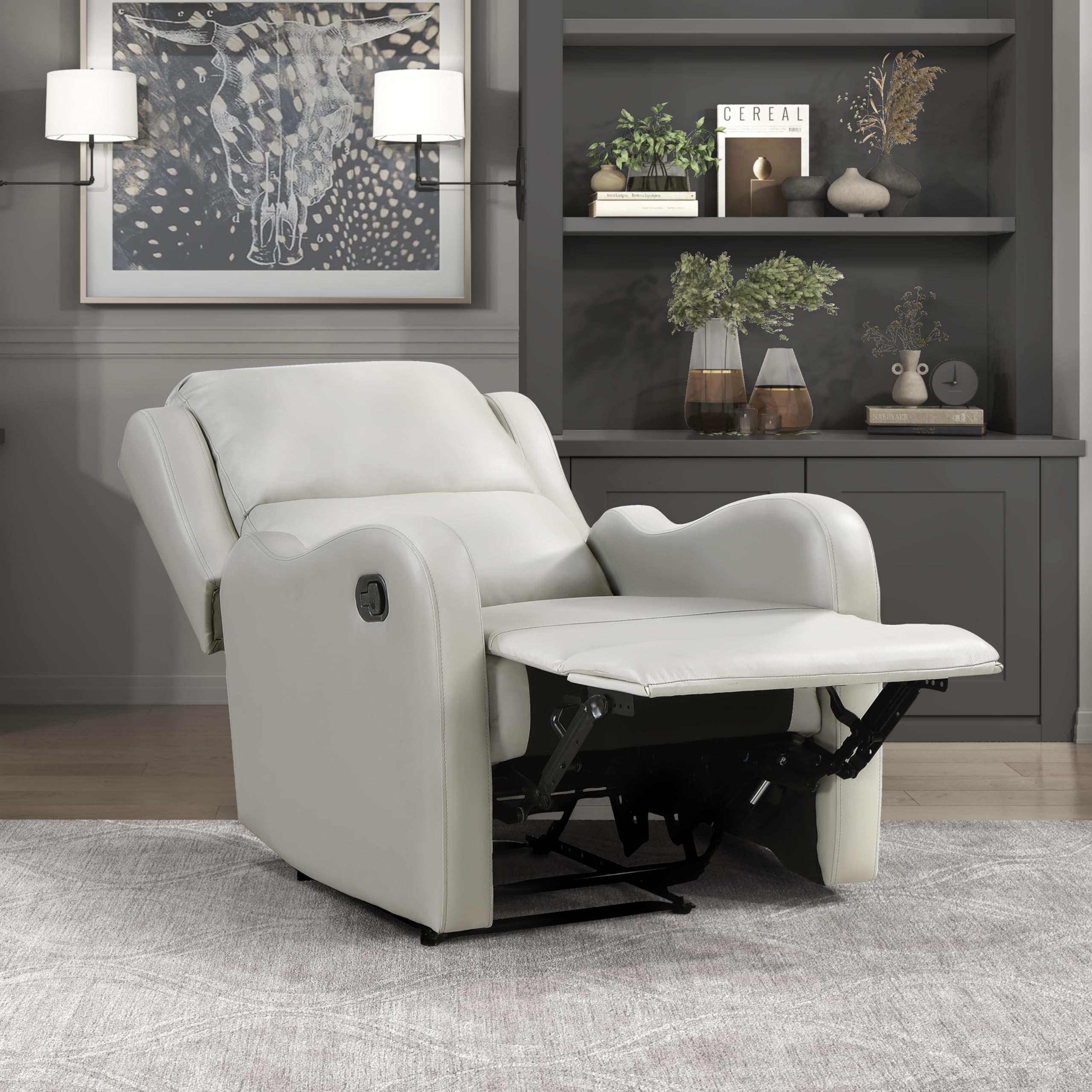 Lexicon Recliner Chair Living Room Reclining Sofa Chair, Home Theater Seating Modern Recliner, Manual Recliner Sofa Chair for Living Room/Office/Apartment, Wall Hugger Recliner, Taupe