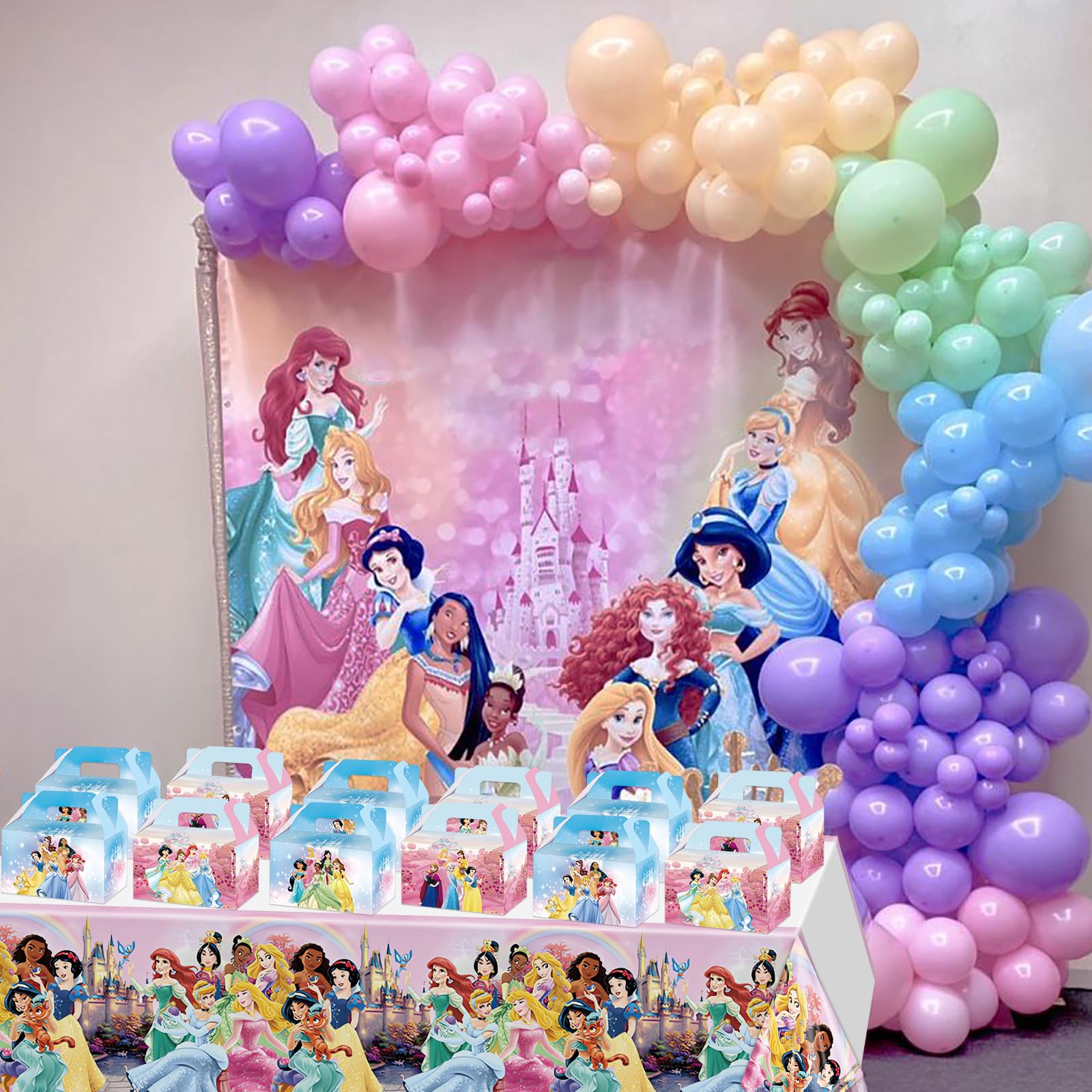 20 PCS Princess Party Favor Boxes, Princess Theme Candy Cookies Party Gift Boxes Princess Cardboard Gable Boxes for Kids Fans Birthday Party Supplies Baby Shower Party Decoration