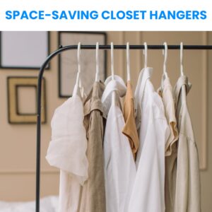 HealSmart Plastic Hangers 30 Pack, Space-Saving Clothes Hangers, Durable and Lightweight Hangers for Coats, Dresses, Shirts, Pants, White