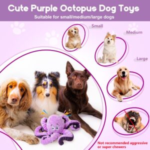 Dog Toys for Large Breed, Octopus Squeaky Funny Cute Interactive Medium & Small Dog Toys, Stuffed Plush Animals Puppy Toys, Dog Birthday for Dog Presents - Octopus