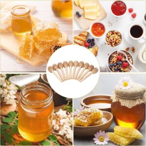 4 Inch Honey Dipper Sticks - 100PCS Wooden Honey Dipper, Mini Honeycomb Stick, Honey Stirrer Stick for Honey Jar Dispense Drizzle Honey and Wedding Party Gift