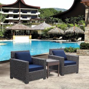 JMKaixin Outdoor Seat/Back Deep Chair Cushion Set for Patio Furniture - Lounge Chair Cushions with Zipper - Water-Resistant Patio Chair Cushions 22x22