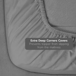 Kawa Mattress Pad Mattress Topper for Mattress Protector Cooling Breathable Fluffy and Soft Mattress Cover with 8-12 Deep Pocket (Dark Gray- Queen)