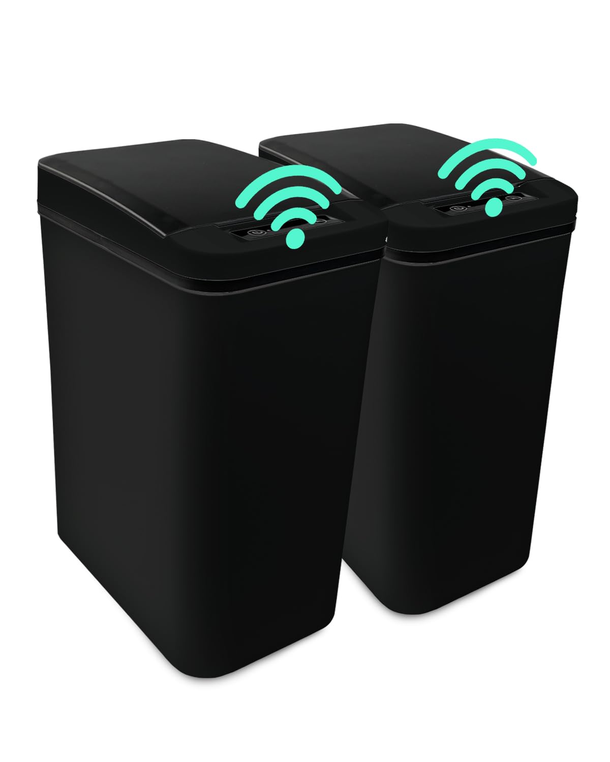 TemphytBong Small Touchless Bathroom Trash Can with Lid 2 Pack 2.6 Gallon Smart Motion Sensor Trash Can Automatic Garbage Can for Bedroom Living Room Toilet Office