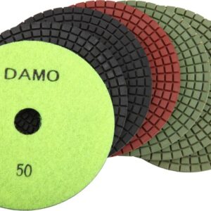 DAMO Variable Speed Stone Polisher 5" Concrete Polisher Grinder Wet Polishing Kit for Granite Concrete Countertop Floor