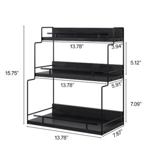 ZGO 3-Tier Bathroom Organizers and Storage Countertop, Makeup Organizer Countertop, Bathroom Counter Organizer, Tiered Tray Stand Make up Organizers for Counter Kitchen Countertop Organizer(Black)