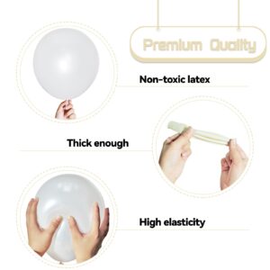 HYKJNBW 137Pcs Pearl White Balloon Garland Kit, Latex Party Balloons Arch for Birthday Baby Shower Wedding Engagement Anniversary Christmas Party Decorations