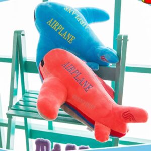 OUKEYI 15.7"/40cm Airplane Plush Stuffed Aircraft Pillow Model Plane Toys,Blue Stuffed Kids Plush Adorable Back Pillow Model Gifts