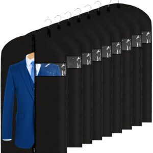 Garment Bags Suit Bags 24 x 43 Inch, 9 Packs Garment Covers for Hanging Clothes on Closet or Travel, PEVA (70GSM) Suit Covers for Storage Suits, T-shirts and Jackets