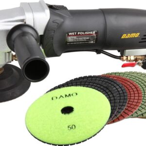 DAMO Variable Speed Stone Polisher 5" Concrete Polisher Grinder Wet Polishing Kit for Granite Concrete Countertop Floor