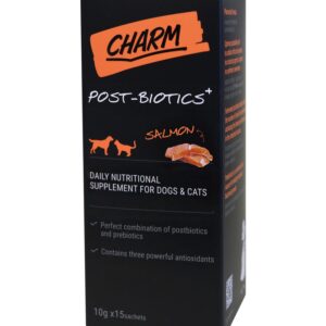 Charm Squeezable Paste Probiotic Vitamins Supplement for Cat & Dog- for Digestion, Diarrhea, Constipation Allergy, Hair Balls, Acts As Stool Softener- Suitable for Over 3 Mth Old Senior (Salmon)