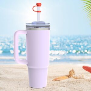 4Pcs Straw Covers Cap for 40-20 Oz Stanley Tumbler with Handle, 0.4in 10mm Soft Silicone Straw Toppers Protector Lid for Stanley Cup Accessories, Dust-proof and Leak-proof Reusable Straw Tips Lids