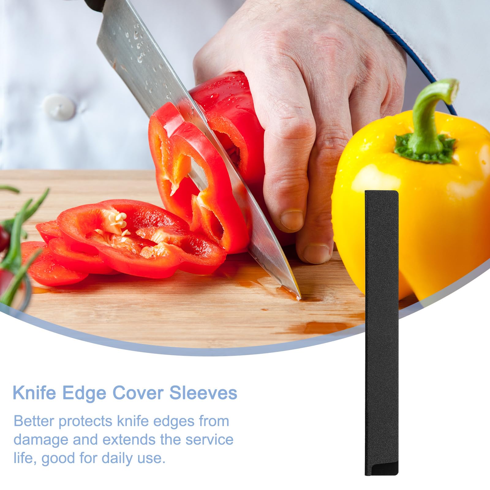 uxcell Knife Edge Guards 12.6"x1.5" ABS Knife Cover Sleeves Knife Case Blade Protector Universal Knife Sheath for Home Kitchen Knife