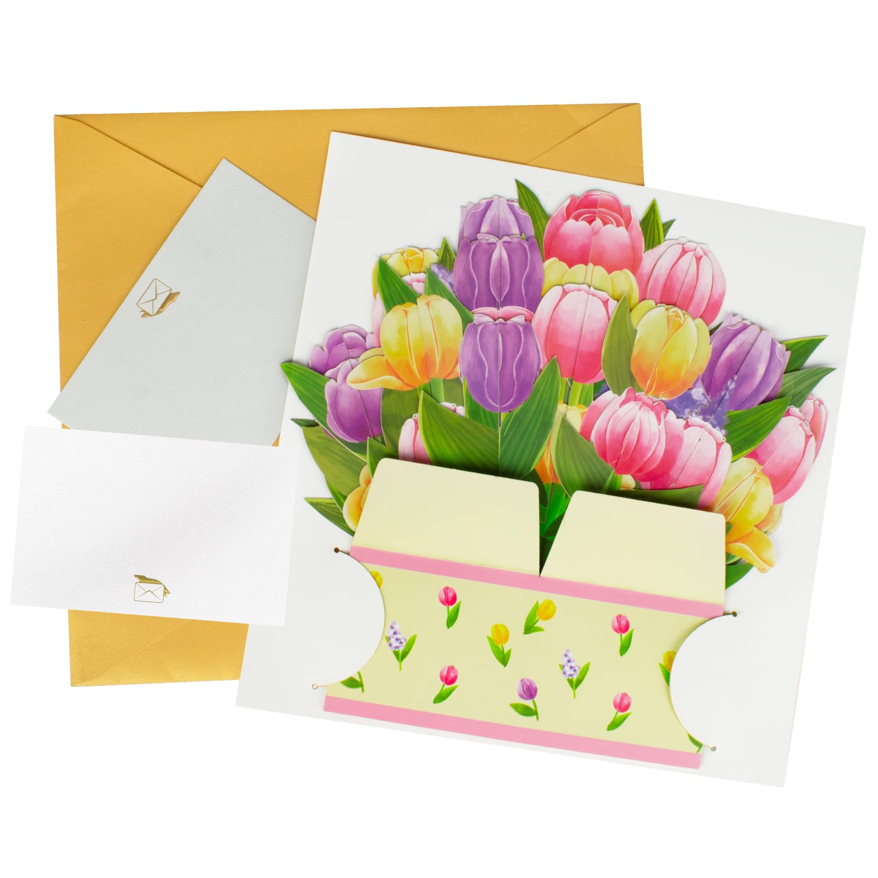 GREETING ART Pop Up Flower Cards,Tulips Bouquet Card,9.2inch Flower Bouquet 3D Popup Greeting Cards,Birthday Card for Women, Teacher Appreciation Gifts, Graduation Gifts,Thank You,Anniversary Card