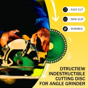 DTRUCTIEW 4 Inch Indestructible Disc for Grinder, Indestructible Disc 2.2 for Angle Grinder 7/8" (Model 125), for Smooth Cutting, Chamfering, Grinding of All Materials (8)