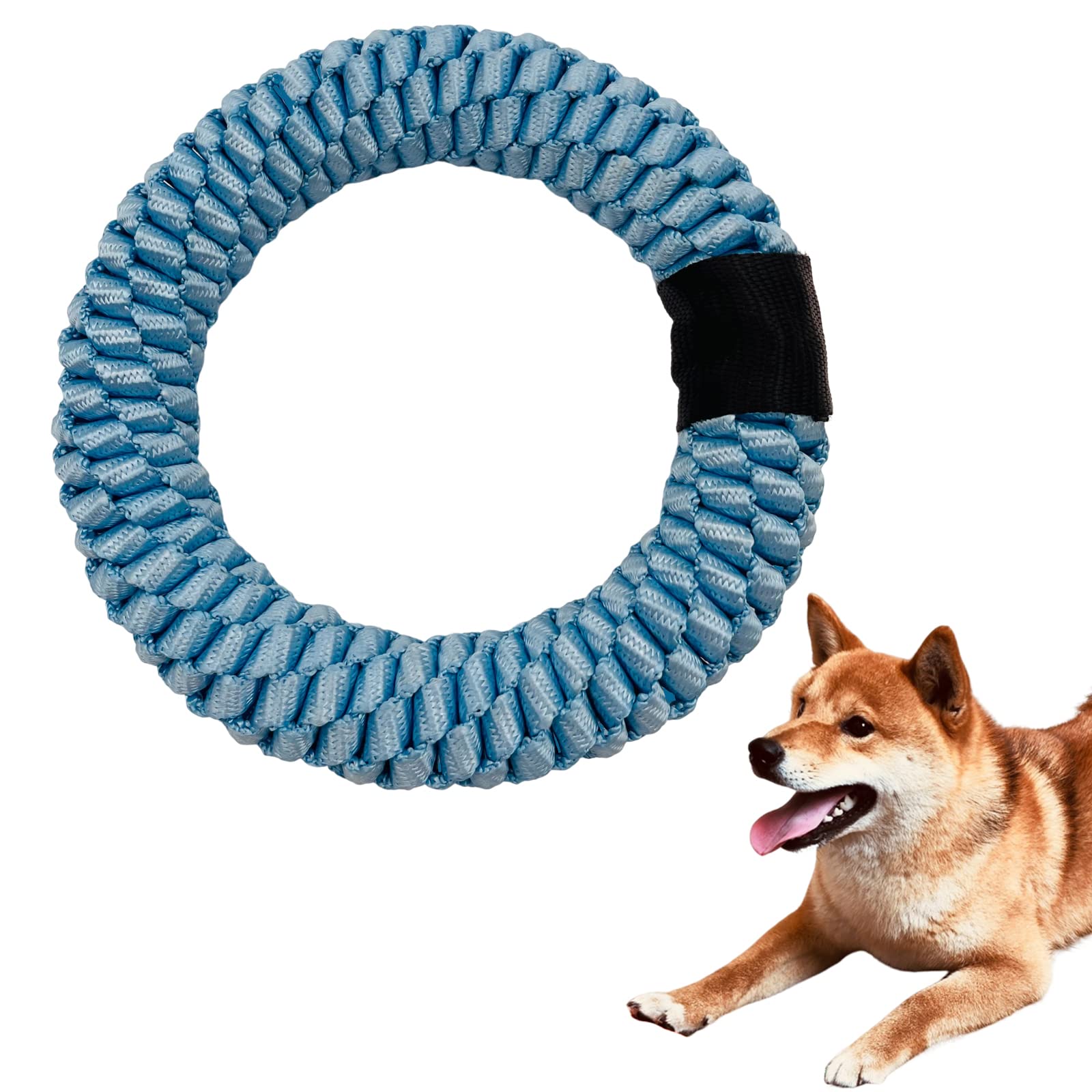 CaBYbigG Dog Rope Toy,No Stuffing Dog Toy,Puppy Chews for Teething,Dog Chew Toys,Blue Ring Dog Toy for Medium Small Dogs Breed