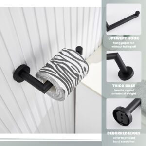 Bathroom Toilet Paper Holder, Suyar SUS304 Stainless Steel Round Toilet Roll Holder, Toilet Paper Roll Dispenser Wall Mounted, Matte Black