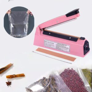 Impulse Bag Sealer 8 inch, Impulse Heat Sealer, Manual Impulse Bag Sealer Poly Bag Sealing Machine Heat Seal Closer for Plastic Bags PE PP Bags