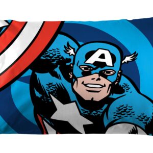 Jay Franco Marvel Comics Avengers Twin Size Sheet Set - Super Soft Kids 3 Piece Bedding Set Features Captain America, Falcon & Bucky Barnes - Microfiber Sheets Includes Reversible Pillow Cover