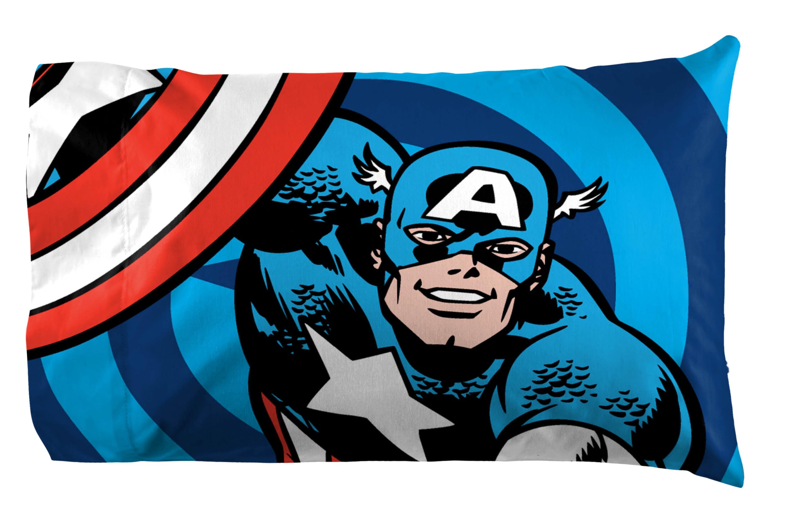 Jay Franco Marvel Comics Avengers Twin Size Sheet Set - Super Soft Kids 3 Piece Bedding Set Features Captain America, Falcon & Bucky Barnes - Microfiber Sheets Includes Reversible Pillow Cover