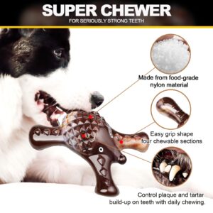 Super Tough Dog Chew Toys - for Aggressive Chewers Large Breed,Dog Toys, Bone Toy Nylon Durable Dogs Extreme, Real Beef Flavor to Keep Busy