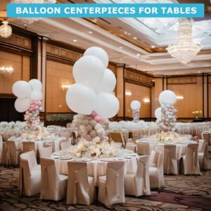 SoftTime Balloon Column Stand Kit for Floor,Set of 2, Adjustable and Reusable Balloon Tower Stands Kit with Heavy Base, Metal Balloon Display for Birthday, Wedding, Baby Shower,Party Decorations