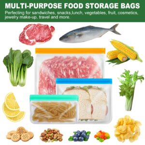 Gallon Freezer Bags, Reusable Ziplock Bags Silicone Bags Reusable Food Storage Bags, Large Zip Lock Bags Gallon, Lunch Home Fridge Kitchen Organization Storage Meal Prep Freezer Containers Sets