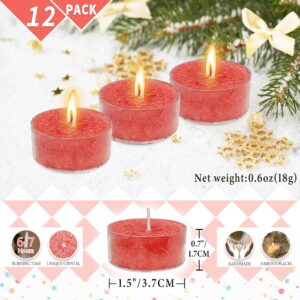 Tea Candles Votive Tealight Res Unscented Tealight Candles Small Wishing Bulk 12 Pack with 4 Hours Extended Burn Time Mini for Birthday Christmas Emergency Family Gatherings