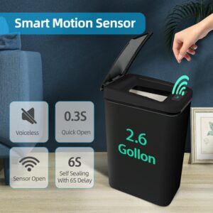 TemphytBong Small Touchless Bathroom Trash Can with Lid 2 Pack 2.6 Gallon Smart Motion Sensor Trash Can Automatic Garbage Can for Bedroom Living Room Toilet Office