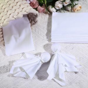 Breling 20 Pcs 10x10 Inch Cotton Fabric Bundle Squares Precut Fabric Squares for Sewing Making Quilts for Craft Lovers (White)