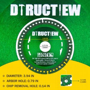 DTRUCTIEW 4 Inch Indestructible Disc for Grinder, Indestructible Disc 2.2 for Angle Grinder 7/8" (Model 125), for Smooth Cutting, Chamfering, Grinding of All Materials (8)