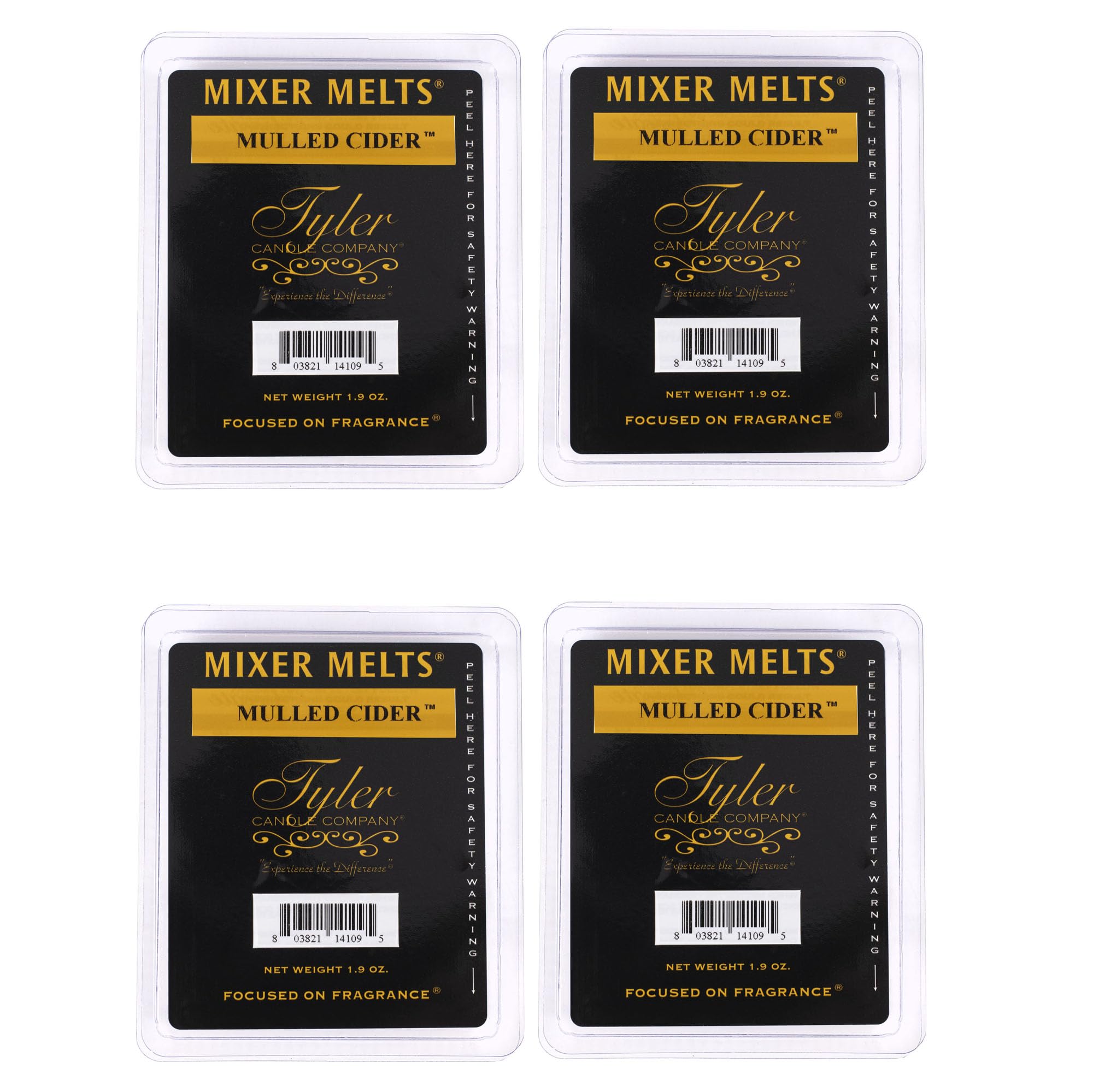 Mulled Cider 1.9 Ounce Scented Mixer Wax Melt Cubes for Tart Burner, Pack of 4