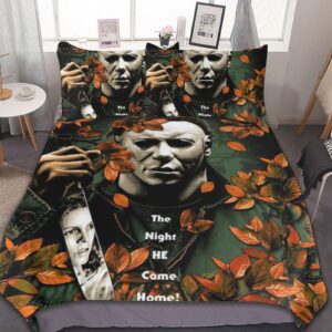 pbunlkl michael killer myers 3-piece bedding set duvet cover pillow shams set soft lightweight comforter cover set 86"x70"