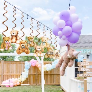 20pcs Bear Baby Shower Party Hanging Swirls Teddy Bear Baby Shower Decorations We Can Bearly Wait Ceiling Swirls for Brown Bear Kids Birthday Gender Reveal Wedding Bridal Shower Party Supplies