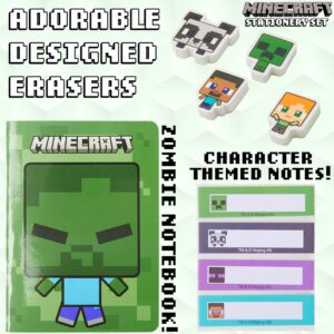 Minecraft Filled Pencil Case and Stationery Set for Kids, School Supplies - Gifts for Boys (Green)