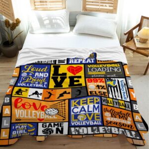 Volleyball Blanket Throw,Volleyball Gifts for Teen Girls Coach,Gifts for Volleyball Lovers,Super Soft Flannel Blanket for Sofa Couch Bed- Plush Warm Cozy Bed Home Decor,40"x50"for Kids/Baby