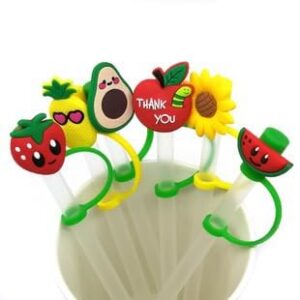 2PCS Sunflower Straw Plug-Drinking Straw Covers Cap-Reusable Splash Proof Plugs -Straw Tips Cover Silicone Cup-Dust Proof Plugs Cap Protector-Portable Cute Straw Tips Covers