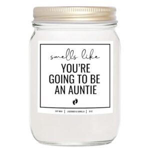 younique designs pregnancy announcement for aunt, sister, auntie 8 oz candle - aunt pregnancy announcement gift - smells like youre going to be an aunt candle - new aunt gifts (lavender & vanilla)