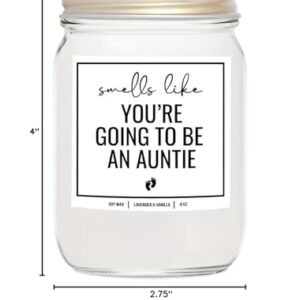 YouNique Designs Pregnancy Announcement for Aunt, Sister, Auntie 8 oz Candle - Aunt Pregnancy Announcement Gift - Smells Like Youre Going to be an Aunt Candle - New Aunt Gifts (Lavender & Vanilla)